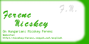 ferenc micskey business card